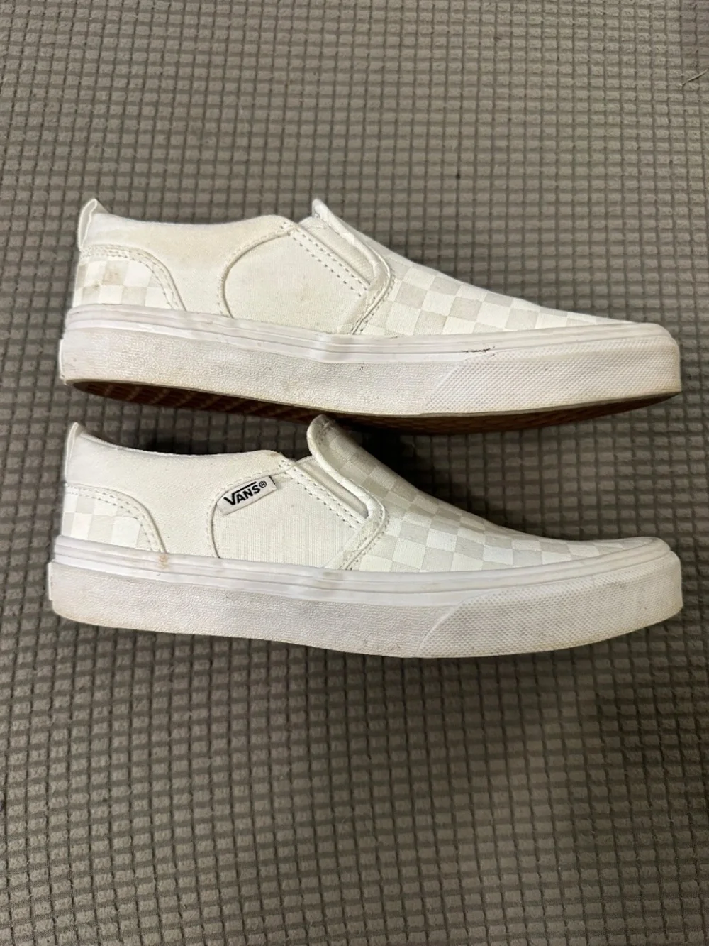 Vans Checkerboard Slip-On Classic Sneakers | Off-White & Cream
